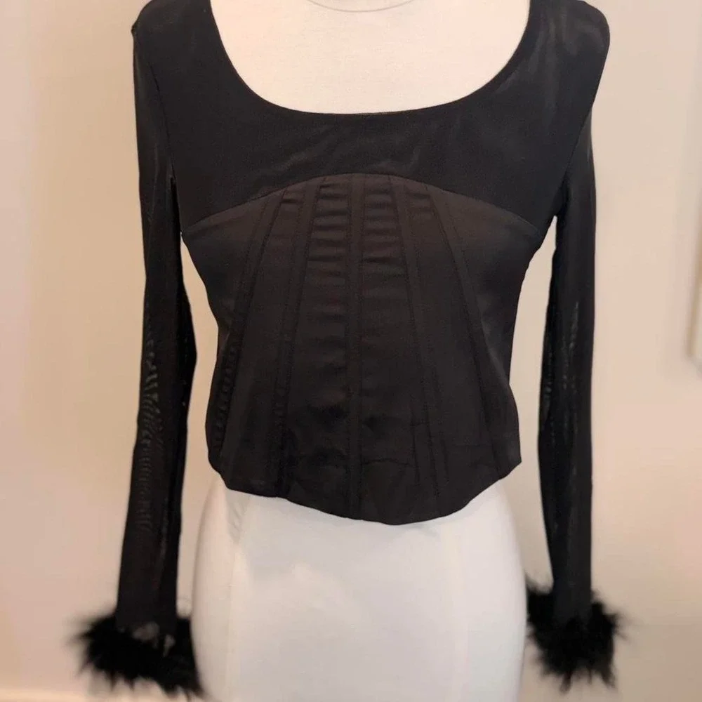 Black‎ Sheer Corset Top 🖤✨